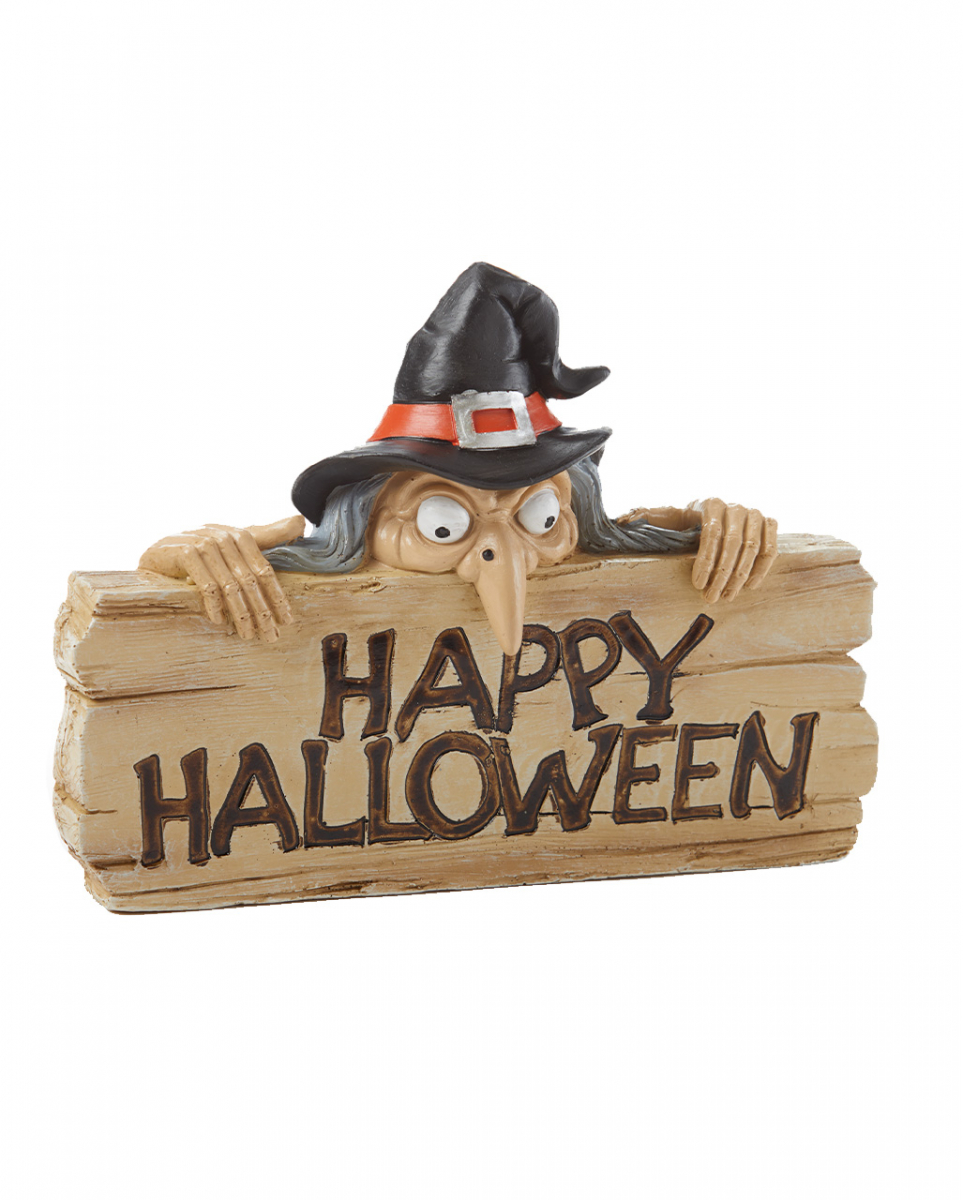 Happy Halloween Hexe Dekoschild 21 cm