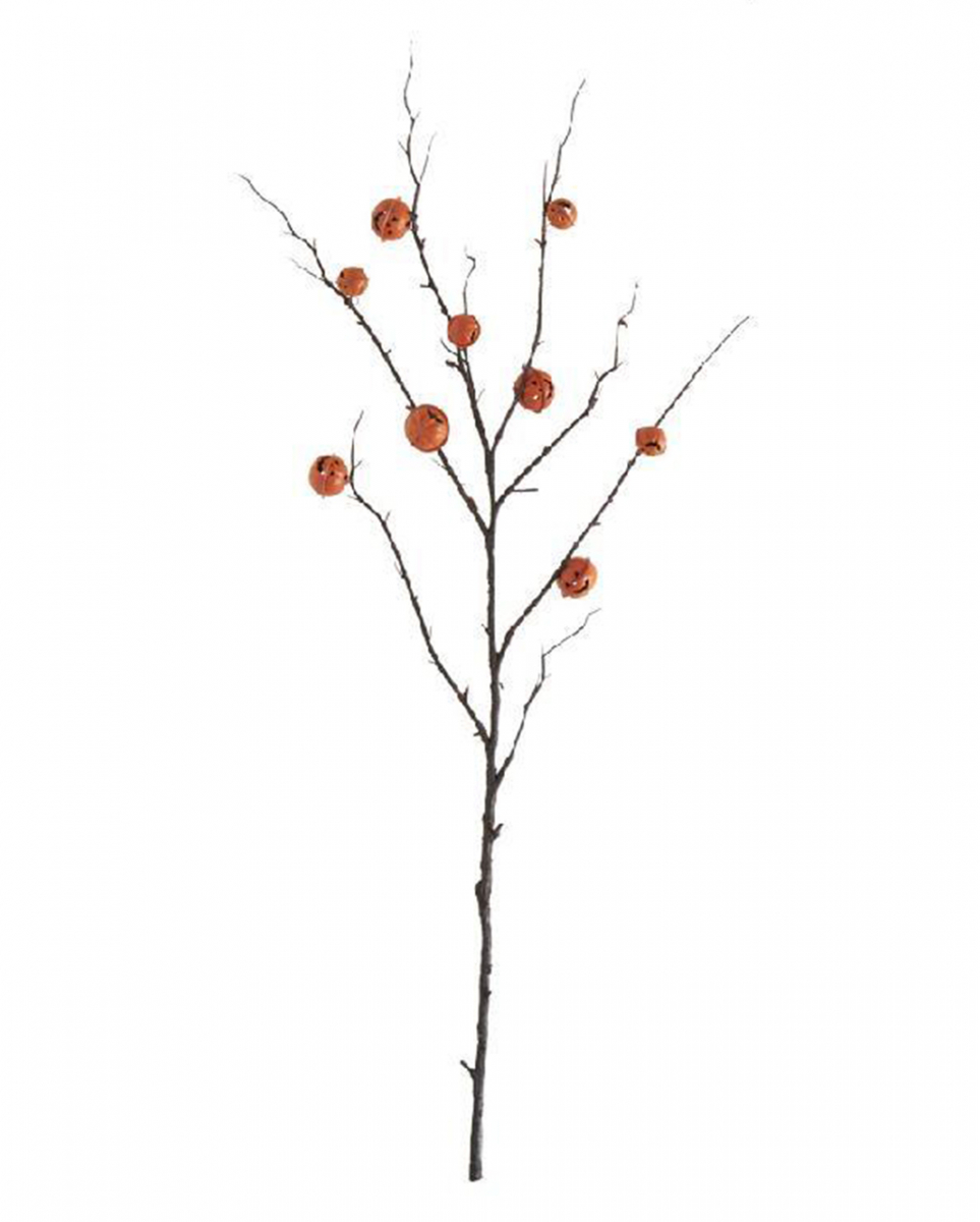 Knorriger Deko Ast mit Jack O'Lantern Glöckchen 90cm