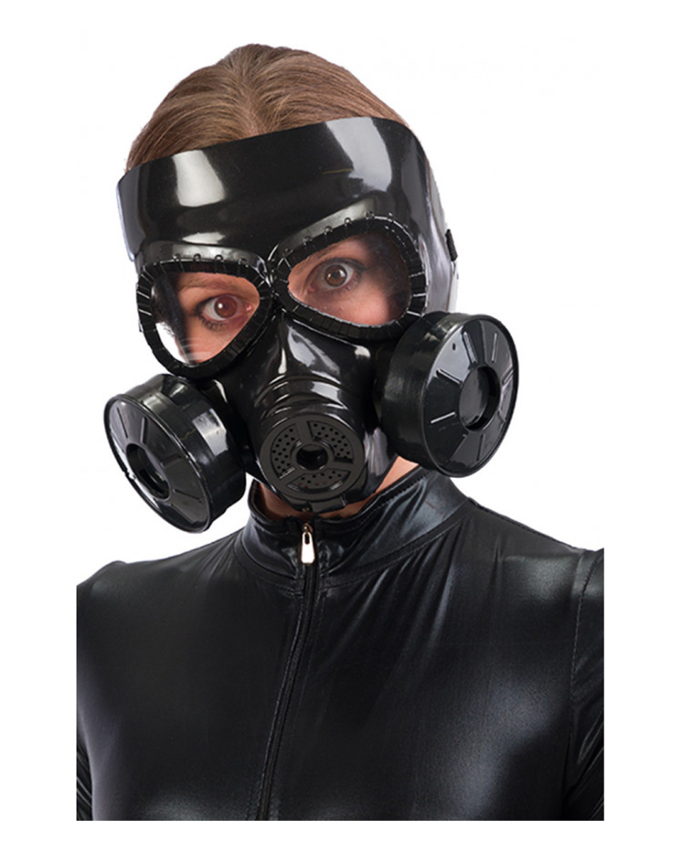 Schwarze Gasmaske aus Kunststoff