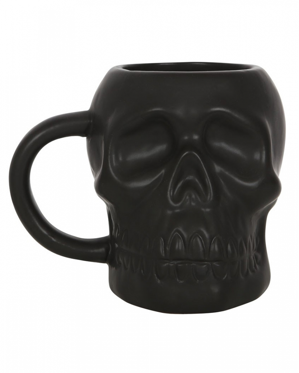 Schwarze matte Totenkopf Tasse