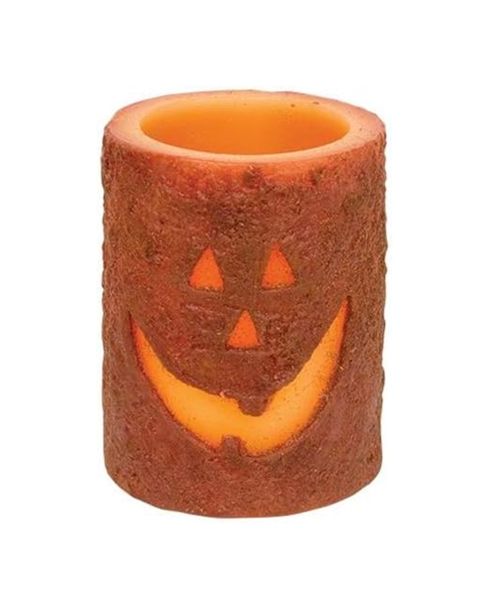 Vintage Jack-O-Lantern LED Wachskerze mit Timer 10cm