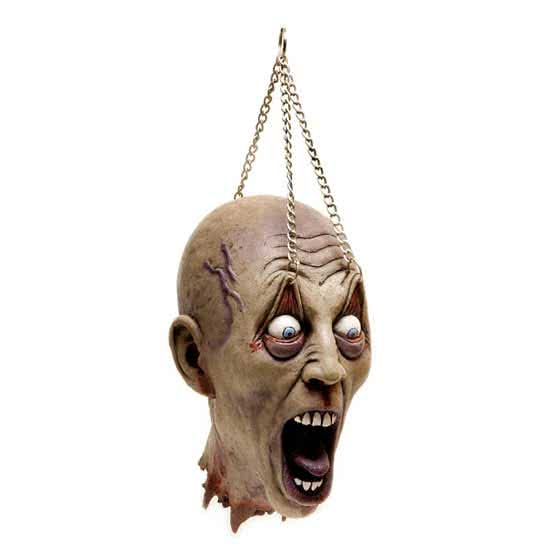 Abgetrennter Kopf mit Folteraugen   Zombie Kopf aus Latex für