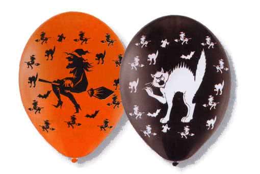 Hexen und Katzen Luftballons Luftballons mit Halloween Motiv