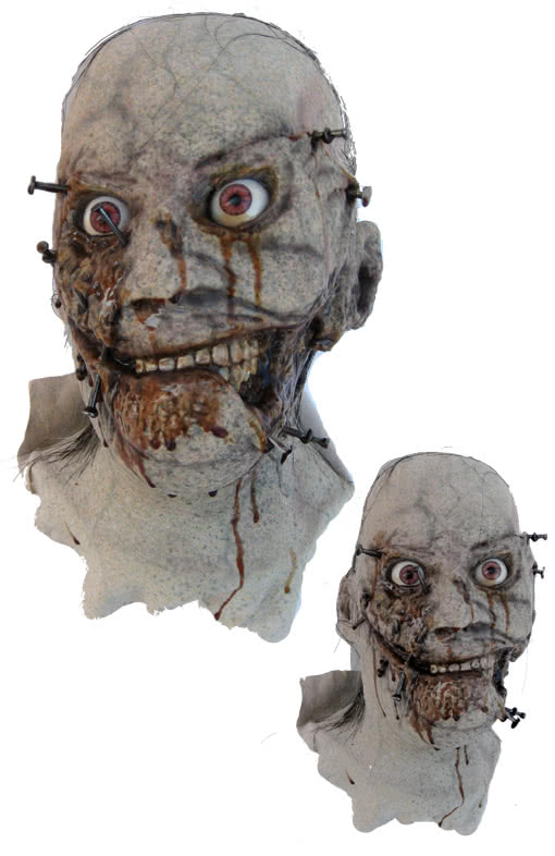 Pressluft Tacker Unfall Kopf   Realistische Horror Requisiten