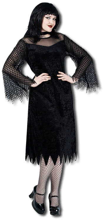 Vamp Robe mit Netzärmeln Kostüm XL   Gothic Fashion