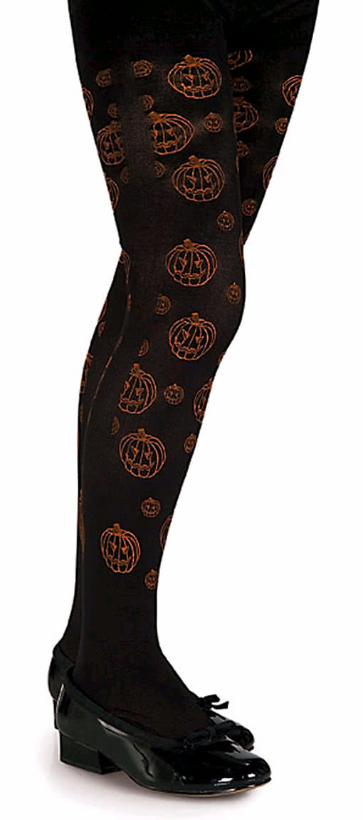 Kinderstrumpfhose mit Kürbismotiv   Kinderstrumpfhosen