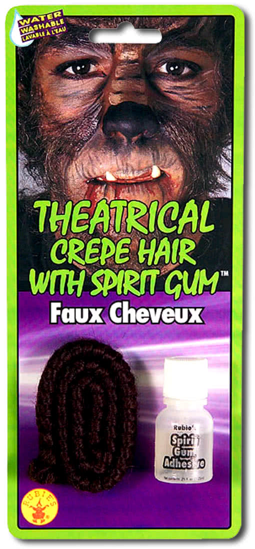 Theater Haar dunkelbraun mit Hautkleber   Günstig Theaterhaare &