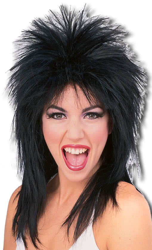 Rockstar Perücke schwarz   Schwarze Rockmusiker Perücke