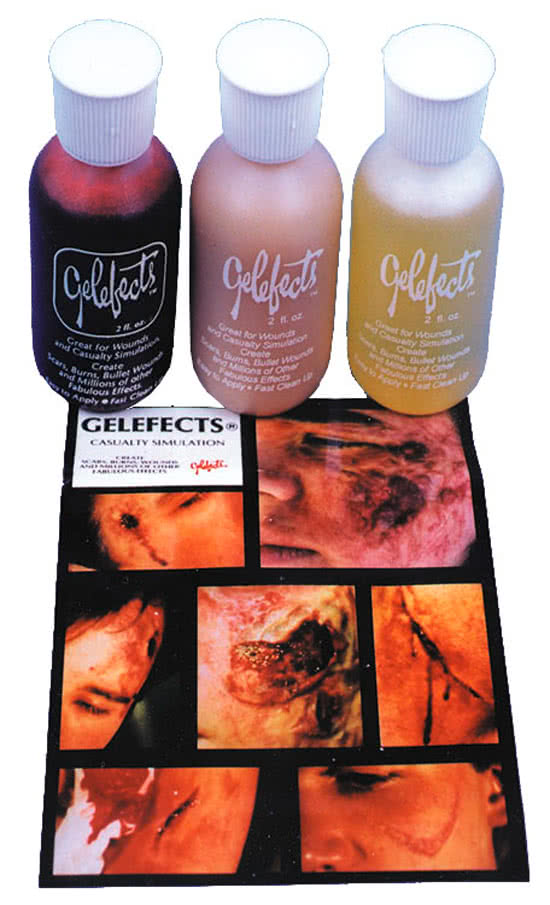 Horror Gel Effects 3 farbiges Set Gelatine Spezial Make-up