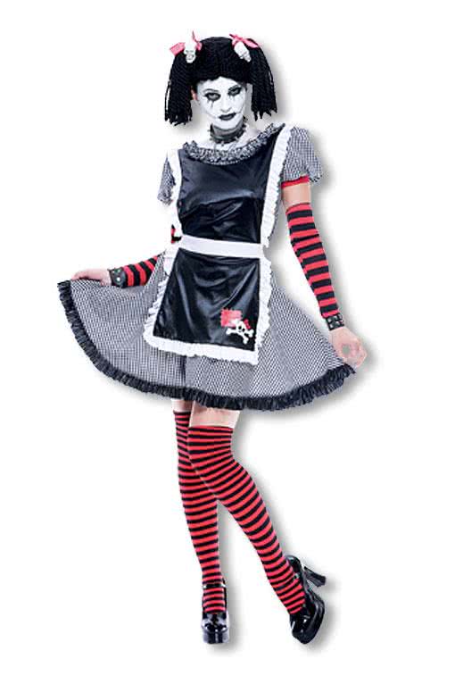 Gothic Schlenkerpuppen Kostüm M -Emo Outfit-Halloween Kostüm