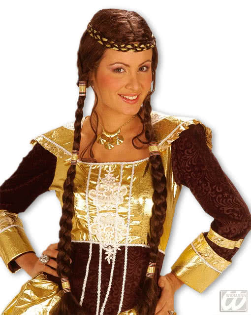 Rapunzel Zopfperücke Braun für Mittelalter Kleider