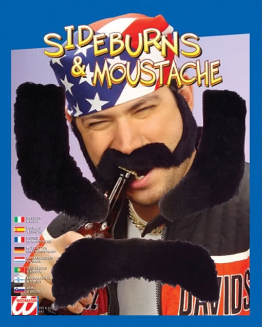 Biker Bart schwarz Rocker Zubehör