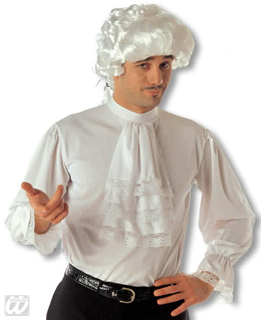 Barock Hemd weiß   Weißes Rüschenhemd mit Jabot