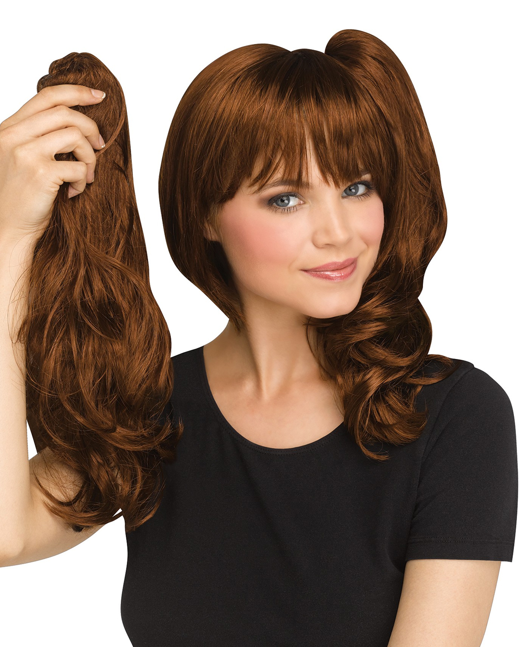 Cosplay Perücke mit separaten Zöpfen Rostrot kaufen