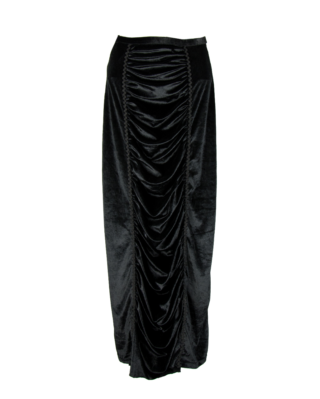 Langer Samtrock mit Raffung  Gothic-Mode kaufen