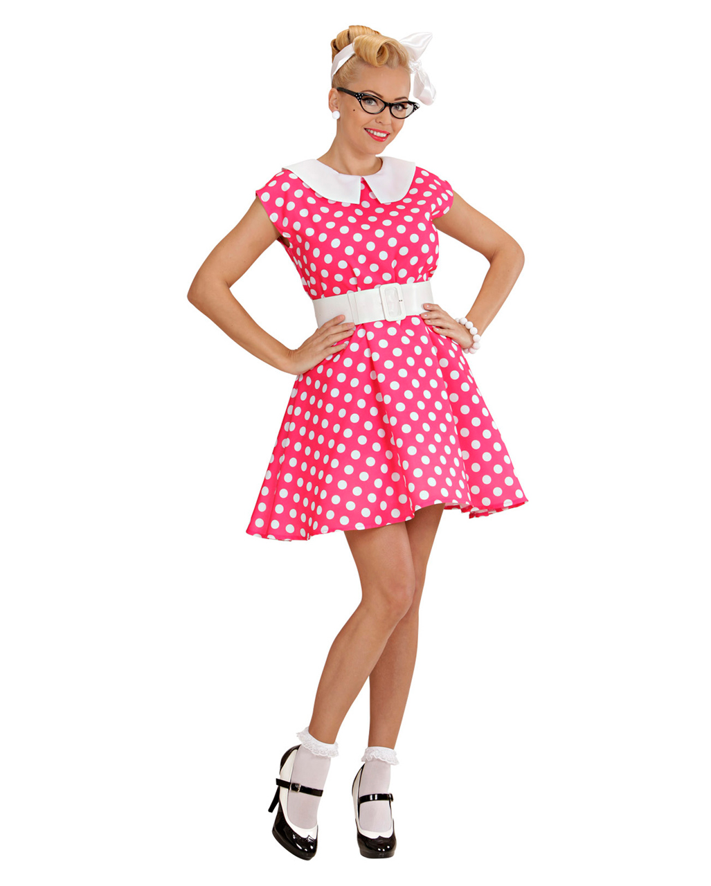 50er Jahre Polka Dot Kleid Gr. M Rock`n Roll Kleid im 50ties Look