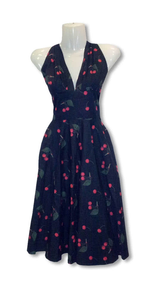 50er Jahre Kleid mit Kirschen -Petticoat Kleid-Rockabilly Kleid- S / 36