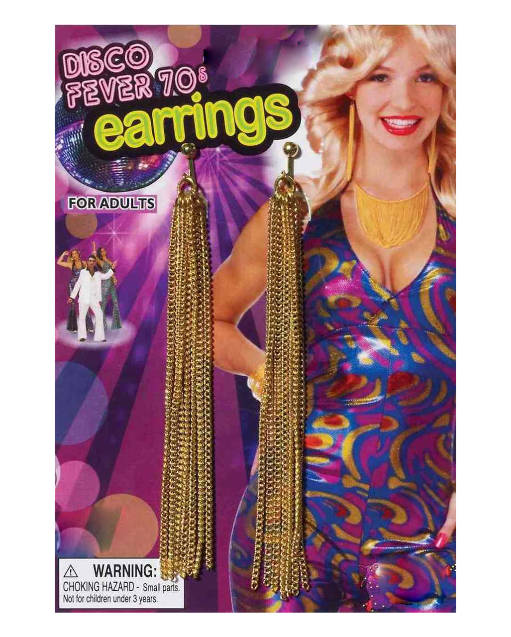 70er Jahre Disco Fransen Ohrringe für Fasching