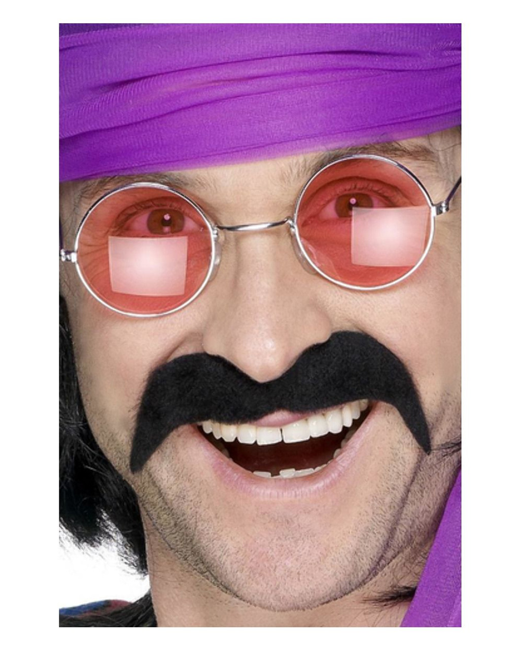 70er Jahre Oberlippenbart Schwarz   Hippie Schnurrbart