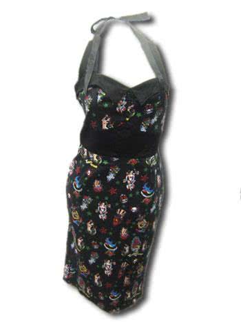 Oldschool Pencil Dress -Rockabilly Kleid-Pin-up Kleid- XL / 42