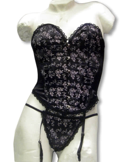 Black Rose Corsage Gr. L Gothic Korsagen Gruftie Klamotten Dunkle