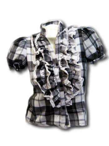 Karo Rüschen Bluse Gr.M -Rockabilly Bluse-Karo Hemd