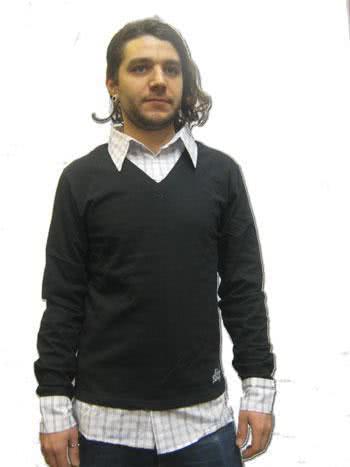 Tramp Top Black and White Polo Gr. L Gothic Punk und Grufti Outfits