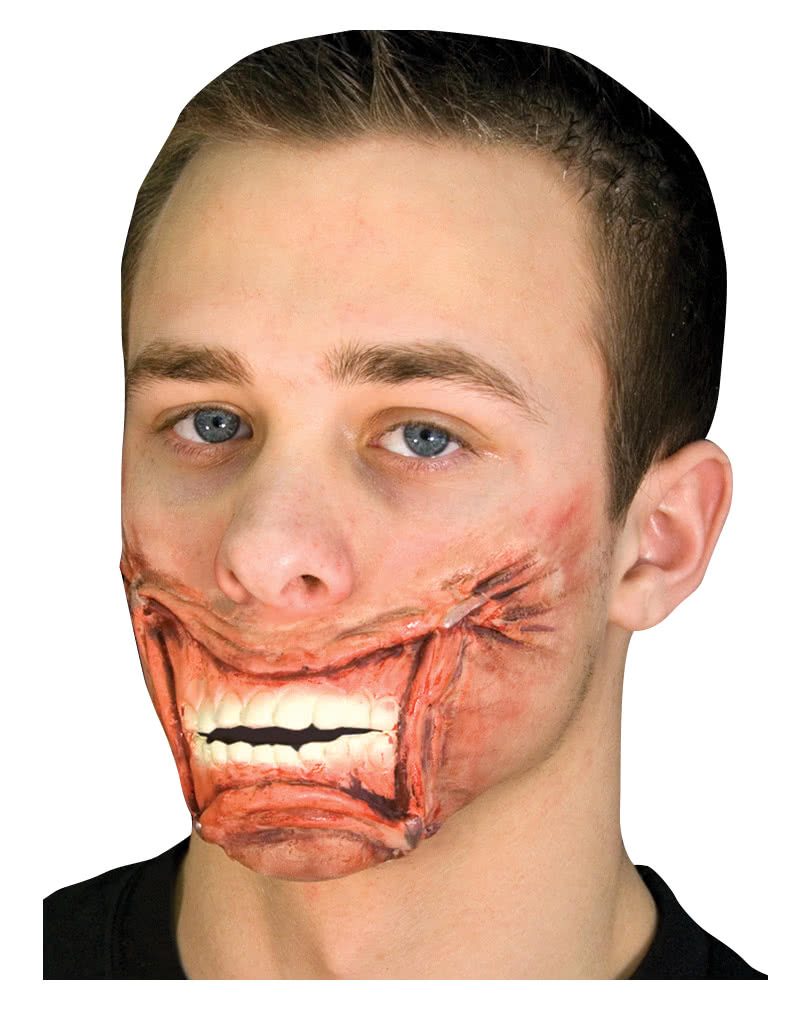 Mund Wunde getackert Halloween Latex Wunden