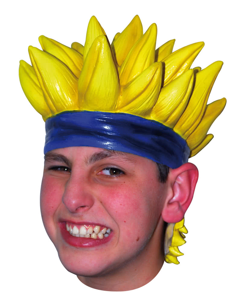 Anime Perücke mit Stachelfrisur Gelb   Cosplay & Manga Perücke