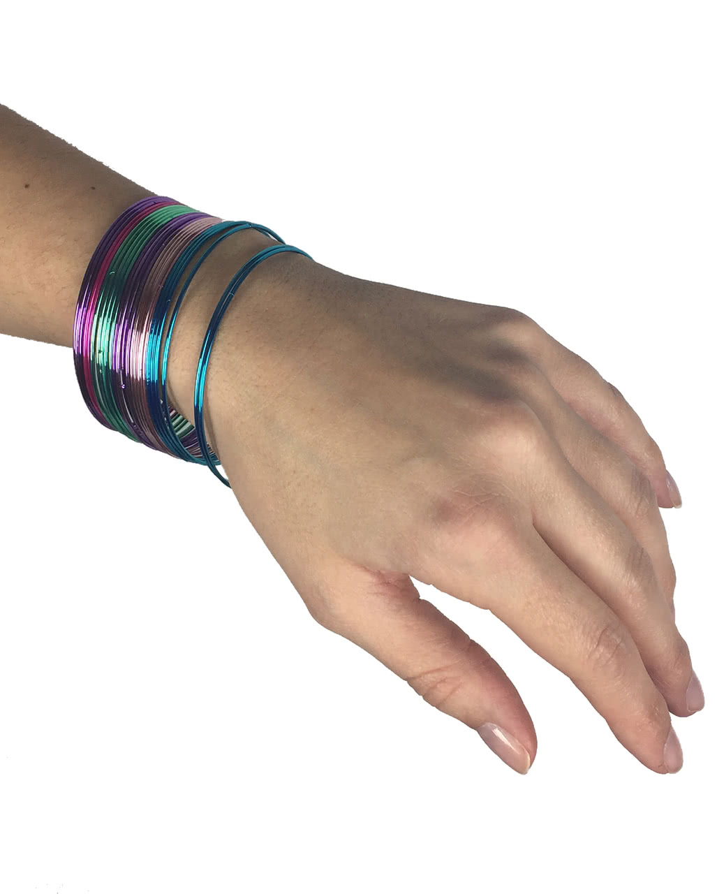 Armreif-Sortiment bunt Kostümaccessoire