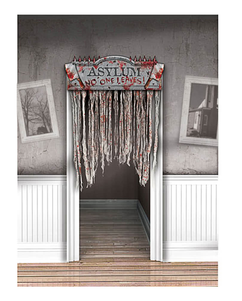 Blutiger Asylum Türvorhang   Halloween Dekoration für Türen