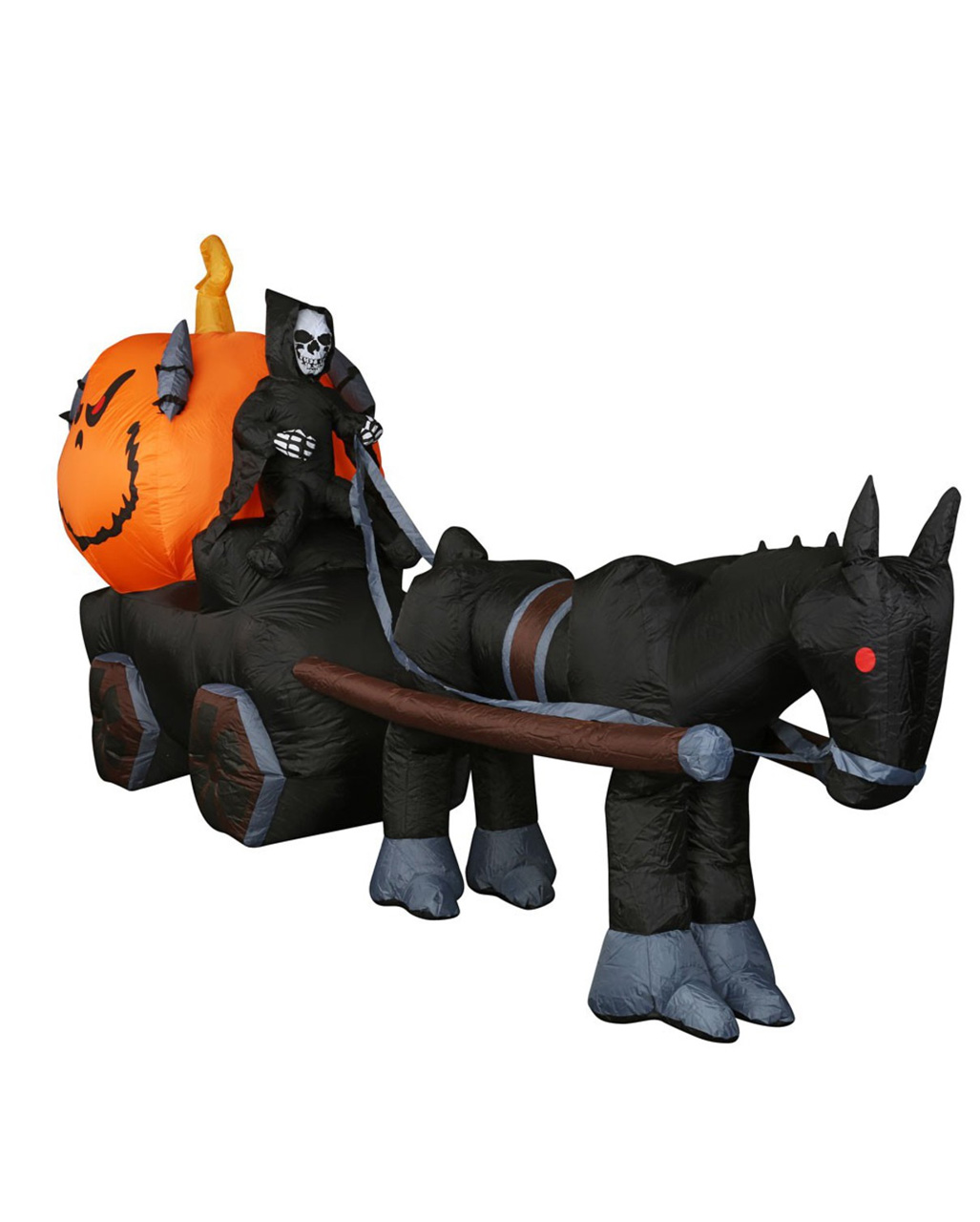 Aufblasbarer Grim Reaper mit Kürbis Kutsche ➤