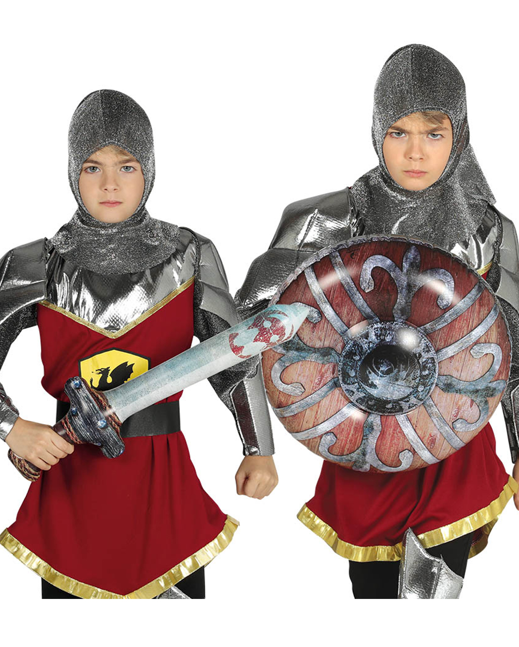 Aufblasbares Ritter Schwert und Schild als Zubehör