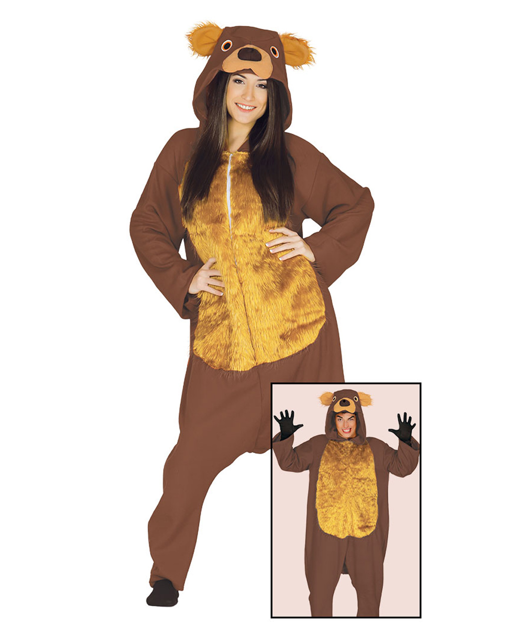 Bären Kostüm Jumpsuit als Tierkostüm L/XL