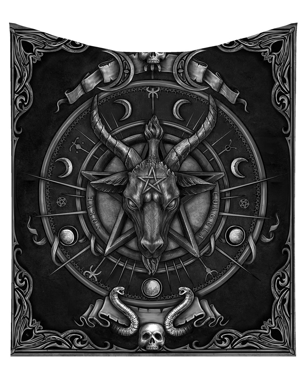 Baphomet Tagesdecke mit okkultem Motiv
