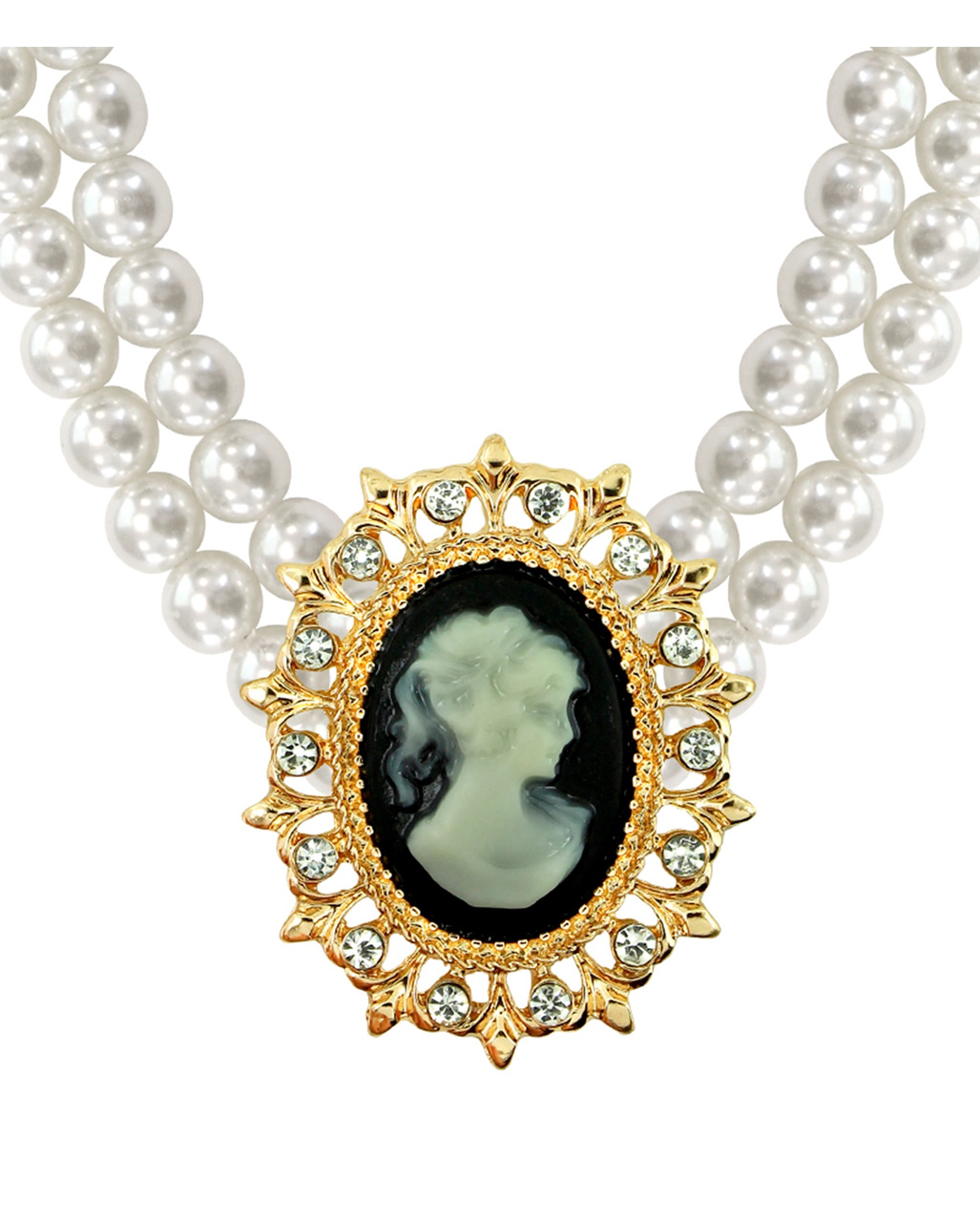 Barock Perlenkette mit Amulett Perlenkette mit Cameo