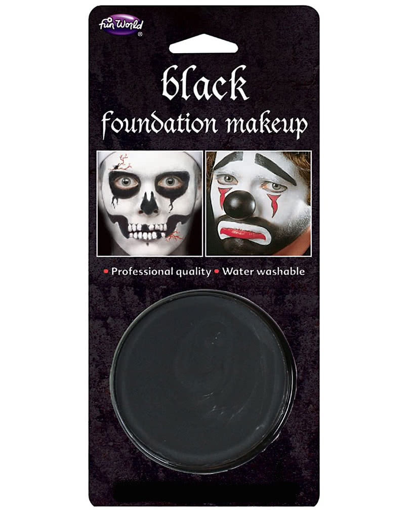 Halloween Basis Make-up schwarz  Schwarze Halloween Schminke