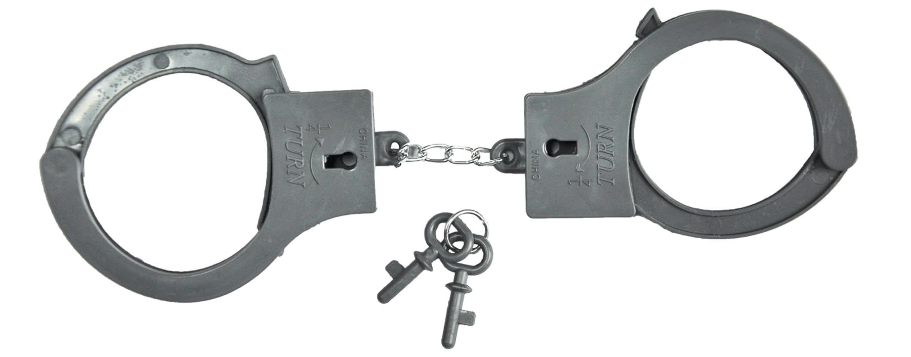 Kunststoff Handschellen grau Kostümzubehör