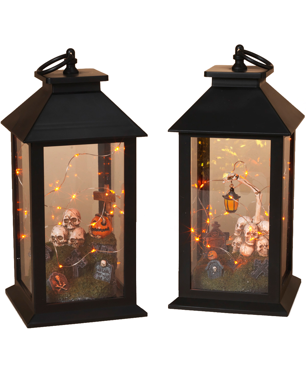 Beleuchtete Halloween Laterne Friedhof Szenario ★