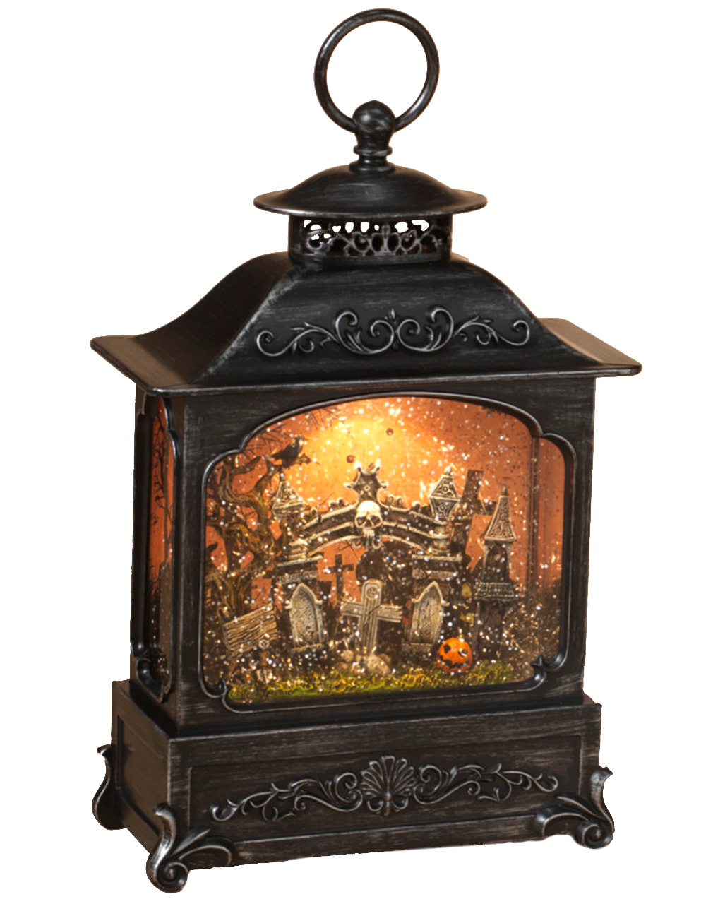 Beleuchtete Laterne Halloween Friedhof als Deko