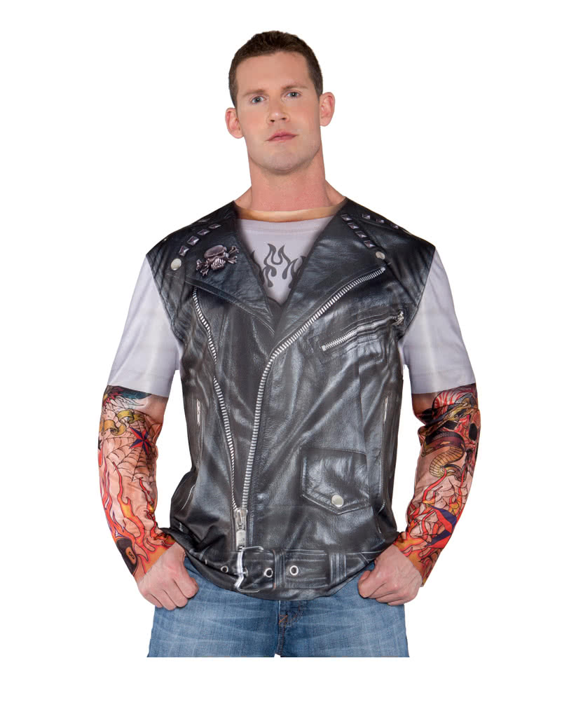Biker Shirt mit Fotodruck  Faschingskostüme kaufen