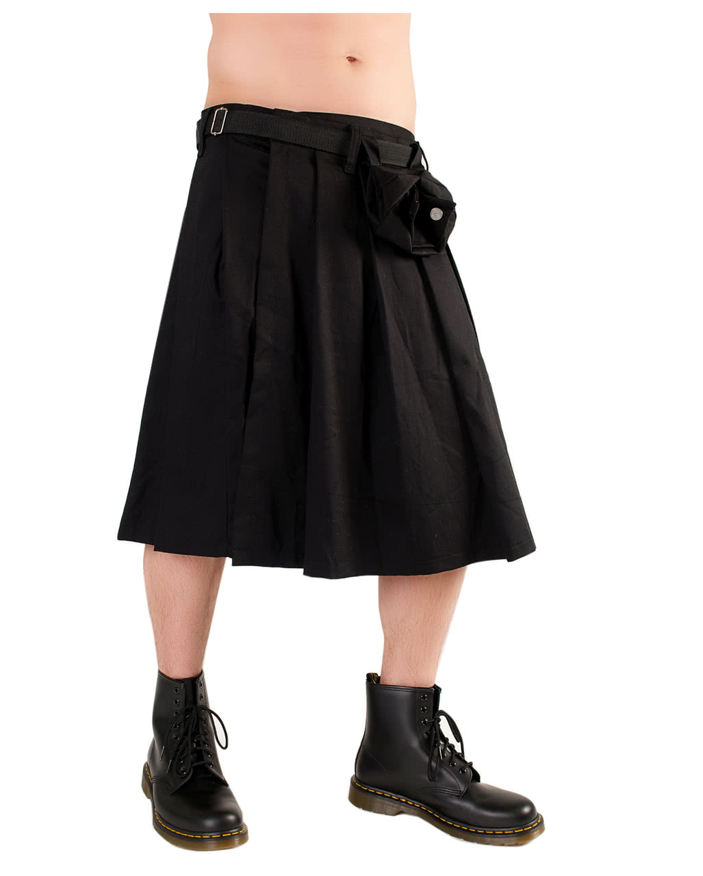 Kurzer Kilt Black Pistol schwarz  Herrenrock XL