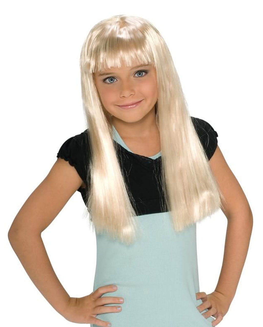Popstar Kinderperücke Blond für Fasching