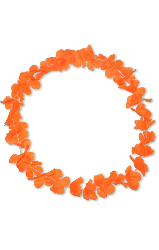 Blumen Kette orange -Hawaii Kette-Hula Blumen-