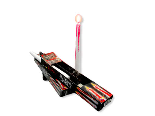 Blutende Kerzen 2er Pack Weiße Kerzen mit Blutstropfen