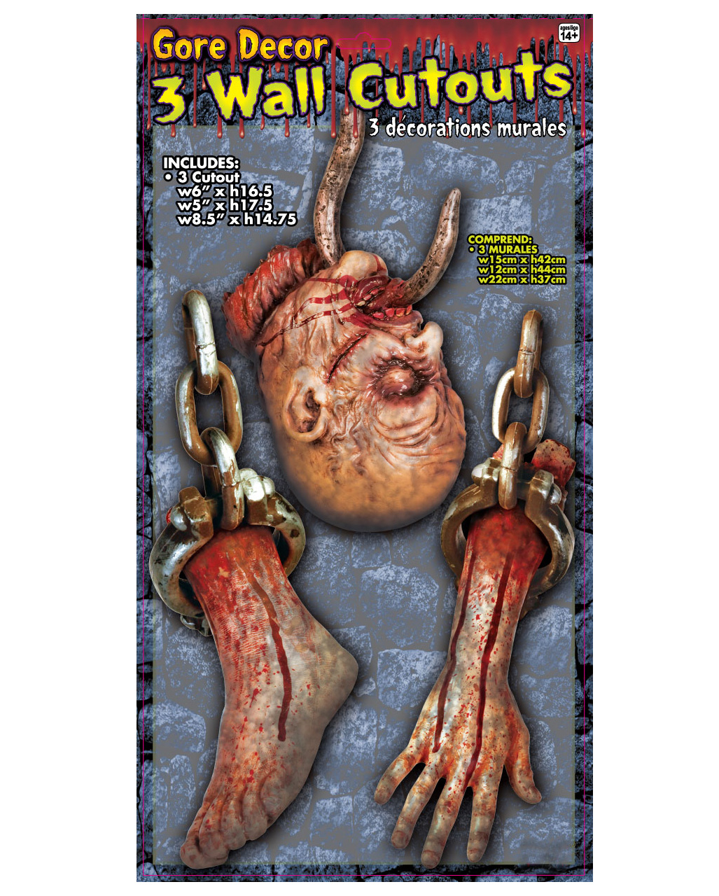 Blutige Leichenteile Wand Dekoration 3er Set ★