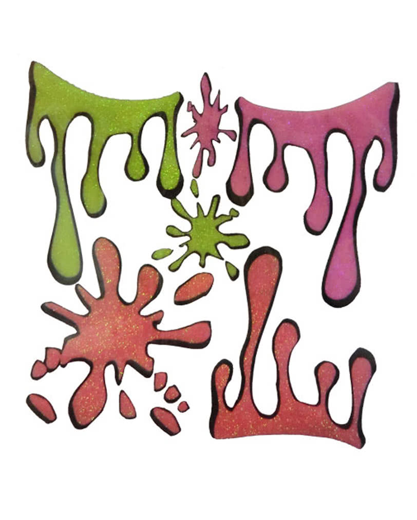 80er Jahre Body Art Glitzer Tattoo  Kostümzubehör