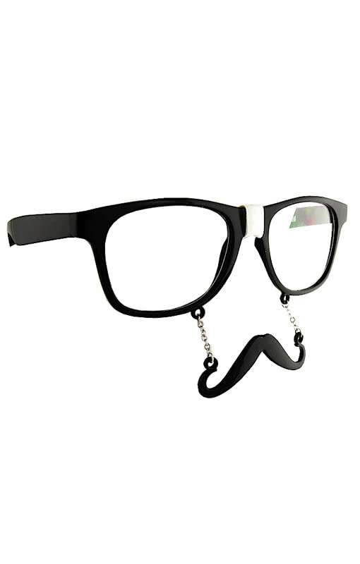 Brille mit Hipster Bart -Stylische Augengläßer mit Schnauzer