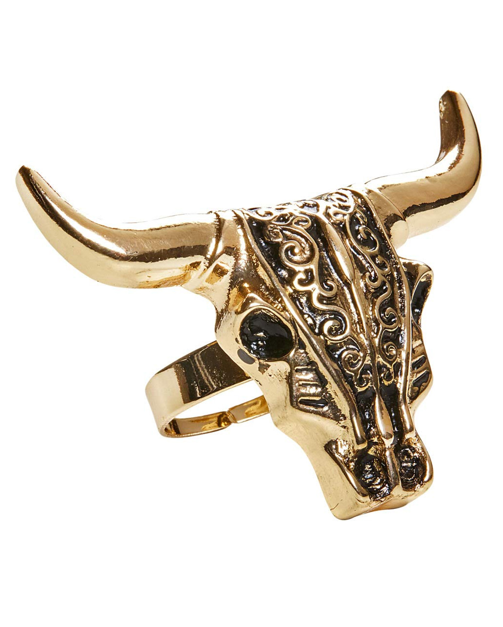 Büffel Schädel Ring verstellbar als Kostüm Zubehör