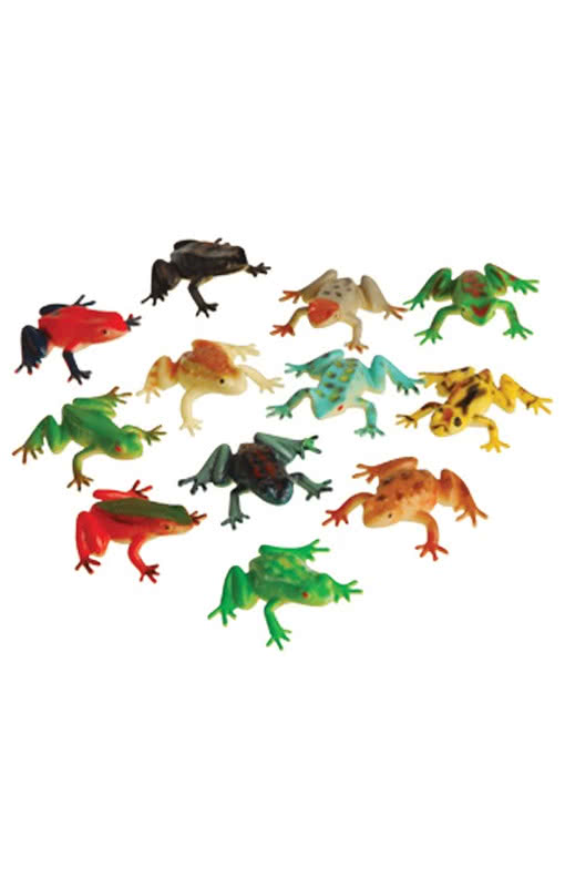 Bunte Frösche 12 St als Partydeko